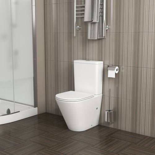 Унитаз напольный с бачком Grossman Санфаянс GR-4450MS белый матовый с сиденьем микролифт безободковый каскадный смыв - фото 5