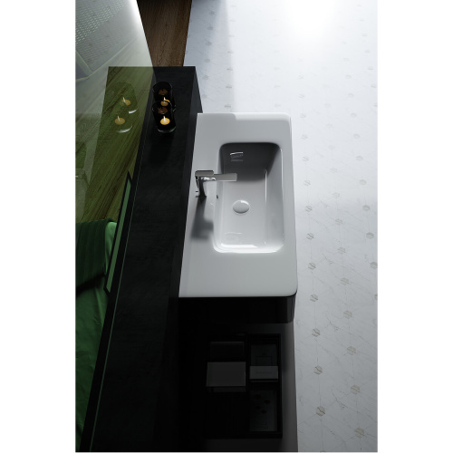 Раковина керамическая Dreja Nikson 200661 105х46 подвесная цвет белый 1 отверстие под смеситель - фото 5