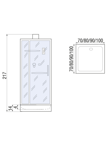 Душевая кабина River TANA Б/К 100 (10000002997) 100х100 квадратная без крыши ориентация универсальная - фото 2