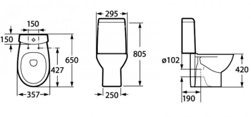 Чаша унитаза напольная Roca Victoria nord 7342ND7000 цвет белый без бачка без сиденья смыв торнадо - фото 3
