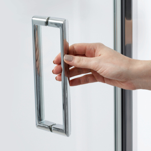 Душевая дверь Wasserkraft Weser 78F 78F12 100х200 стекло прозрачное профиль хром глянцевый - фото 4