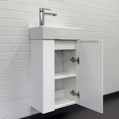 Тумба с раковиной Comforty Асти 00-00012835CF 42х23х70 подвесная цвет белый - фото 5