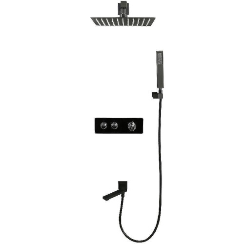 Душевая система ALMAes Stora TVZ-0899 встраиваемая цвет черный с термостатом - фото 2