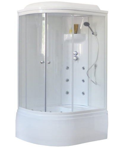 Душевая кабина Royal Bath ВК RB8120BK3-WT-R 120х80 асимметричная с крышей ориентация правая