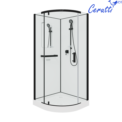 Душевая кабина Cerutti SPA KORRA90B 90х90 четверть круга без крыши ориентация универсальная - фото 2