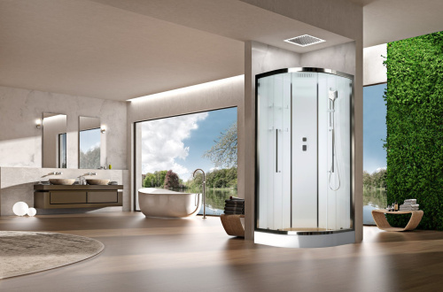 Душевая кабина Acquazzone Bogema 100 100х100 четверть круга с крышей ориентация универсальная - фото 2