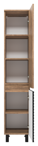 Шкаф-пенал Brevita Dakota DAK-050350-19/02П 35х34х165 напольный/подвесной цвет черный/коричневый - фото 3