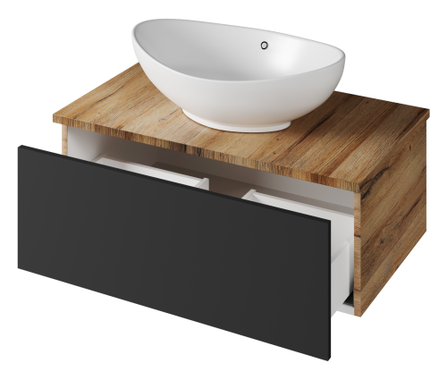 Тумба под раковину Misty Ива П-Ива-01080-481Я 80х45х30 подвесная цвет серый/коричневый - фото 4