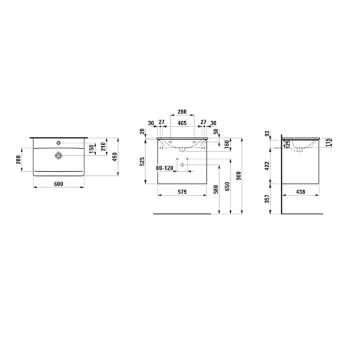Тумба с раковиной Devon Devon Palace 8.6070.2.260.104.1 60х45х55 цвет белый - фото 2
