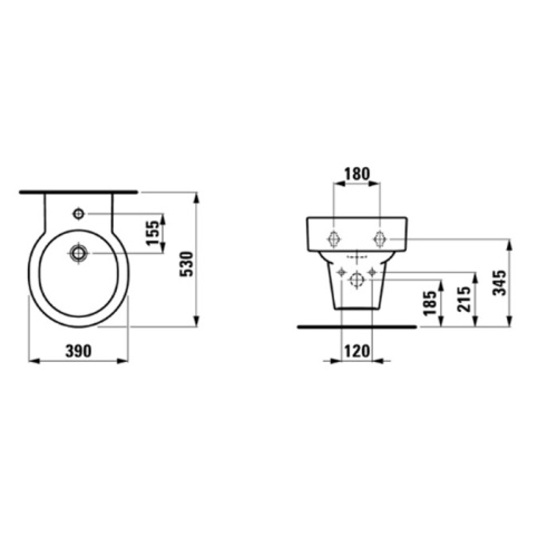 Биде Laufen VAL 8.3028.1.000.302.1 подвесное - фото 2