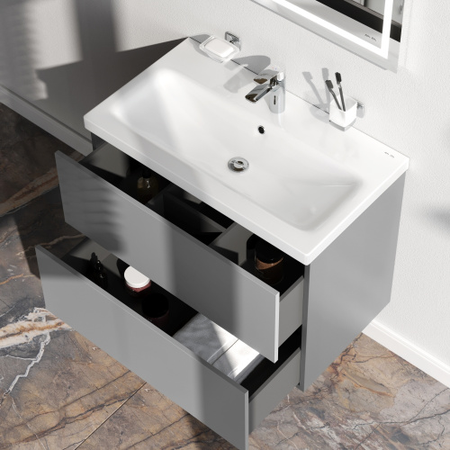 Тумба под раковину Am.Pm Gem M90FHX07522GM 75х41х54 подвесная цвет графит матовый - фото 4