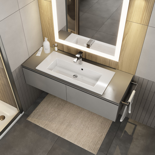 Раковина керамическая Uperwood Aurora RAurora80wg 81х36 полувстраиваемая цвет белый - фото 3