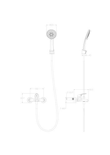 Смеситель для ванны Wonzon & Woghand WW-4530-MB настенный черный - фото 2