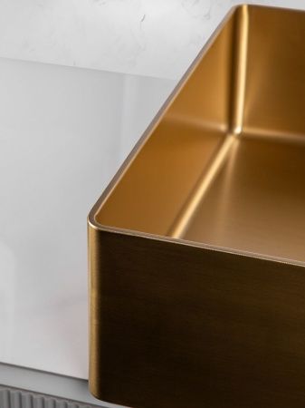 Раковина из нержавеющей стали AltroBagno Accordo AltroBagnoAccordo001009OrSp 50х40 накладная цвет золото