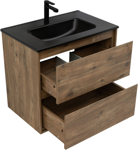 Тумба под раковину Aquanet Милан 00336378 70х45х64 подвесная цвет темное дерево - фото 2