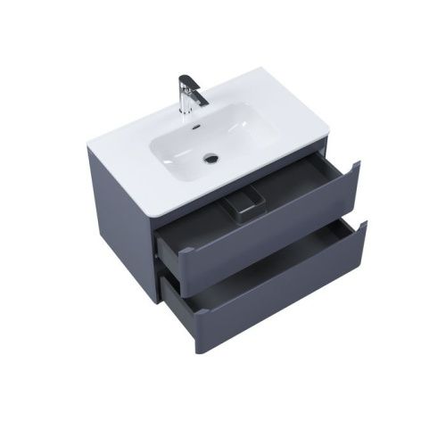 Тумба с раковиной IDDIS Edifice EDI80D0i95K 80х47х50 подвесная цвет темно-серый - фото 3