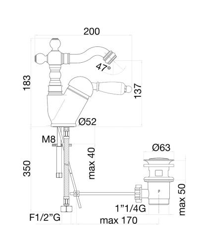 Смеситель Fiore 89ZZ5314 на биде бронза - фото 3