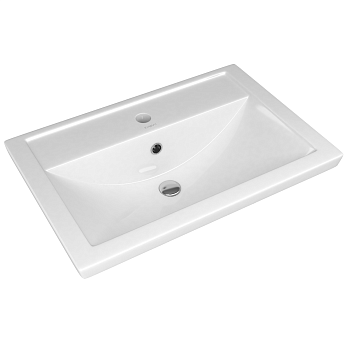 Раковина керамическая Onika Фостер 4640021060773 61х41 накладная цвет белый 1 отверстие под смеситель