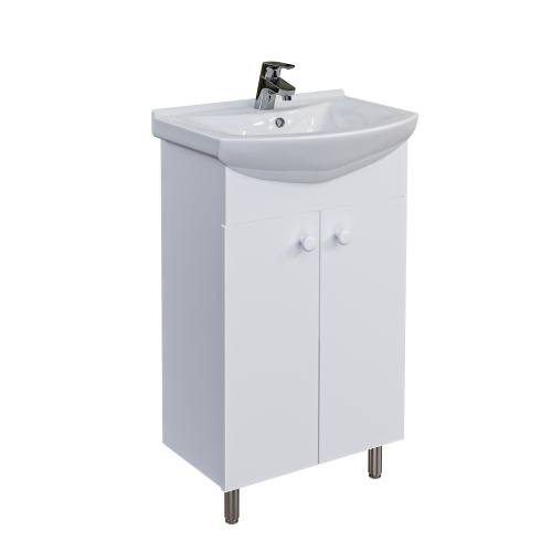 Тумба с раковиной и зеркалом Grossman Eco Line 106051-2 56х31х68 напольная цвет белый - фото 2