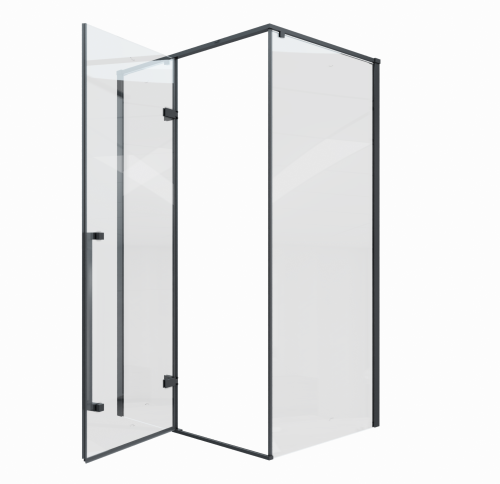 Душевой уголок Cerutti SPA C1A 120х90 стекло прозрачное профиль черный без поддона - фото 3