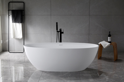 Ванна из искусственного камня Vincea Solid Surface VBT-4S01MW 170х76 отдельностоящая овальная