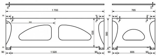 Экран фронтальный для ванны Эстет Дельта ФР-00014657 - фото 2