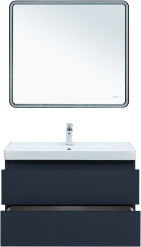 Тумба под раковину Aquanet Вега 2.0 00337950 89х46х50 подвесная цвет синий - фото 5