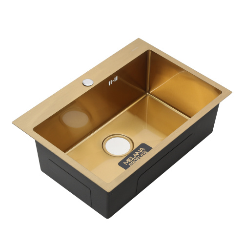 Кухонная мойка Melana ProfLine D6545HG золото 65х45 цвет золото поверхность матовая - фото 4