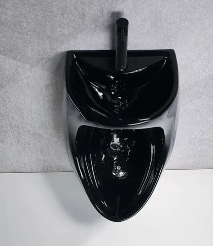 Писсуар Ceramalux X573B-P подвесной черный глянцевый - фото 2