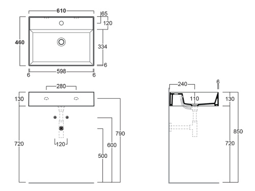 Раковина из санфаянса Simas AG 61 bia 61х46 подвесная цвет белый - фото 3