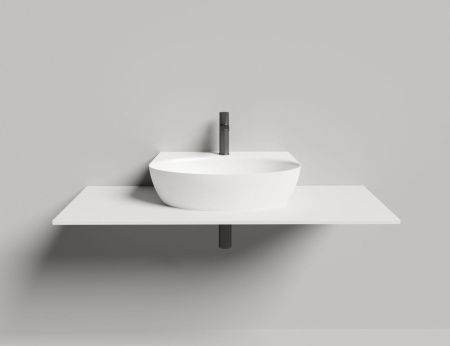 Раковина из искусственного камня S-Stone Salini ALDA 140322M 60х50 накладная цвет белый 1 отверстие под смеситель