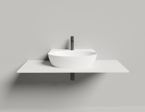 Раковина из искусственного камня S-Stone Salini ALDA 140322M 60х50 накладная цвет белый 1 отверстие под смеситель - фото 2