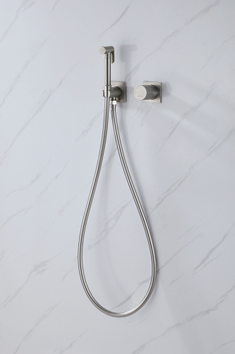 Гигиенический душ со смесителем Abber Rund AF8725SP встраиваемый в стену сатин - фото 3