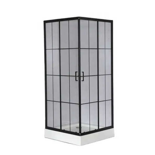 Душевой уголок Cerutti SPA MUZA90 90х90 стекло прозрачное с рисунком профиль черный без поддона