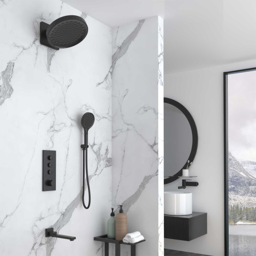 Душевая система Vincea VSFW-433TI3MB встраиваемая в стену с термостатом