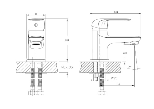 Смеситель Rush Fiji FI1835-11 на раковину хром - фото 2