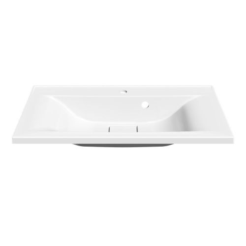 Раковина из искусственного камня Vincea VCB-3M800W 80х50 встраиваемая цвет белый 1 отверстие под смеситель - фото 2