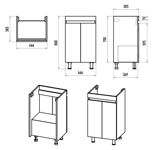 Тумба под раковину Misty Енисей Э-Ени01050-011 47х39х70 напольная - фото 5