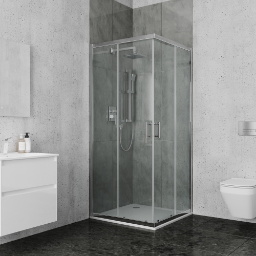 Душевой уголок Ambassador Kingston 14011102 90х90 стекло прозрачное профиль хром глянцевый без поддона - фото 2