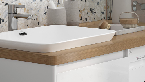 Раковина из фаянса Velvex 78444 59х41 полувстраиваемая цвет белый без отверстий под смеситель - фото 2