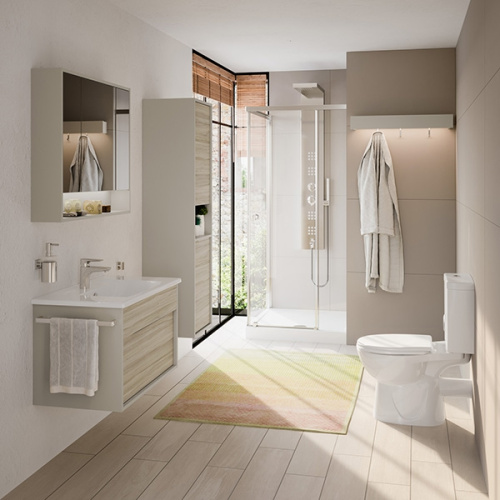 Унитаз напольный с бачком Vitra NORD 9845B099-7202 белый с сиденьем микролифт душевой смыв - фото 3