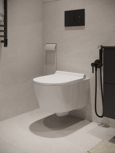 Унитаз подвесной Agger AT05100 белый с сиденьем микролифт каскадный смыв - фото 5