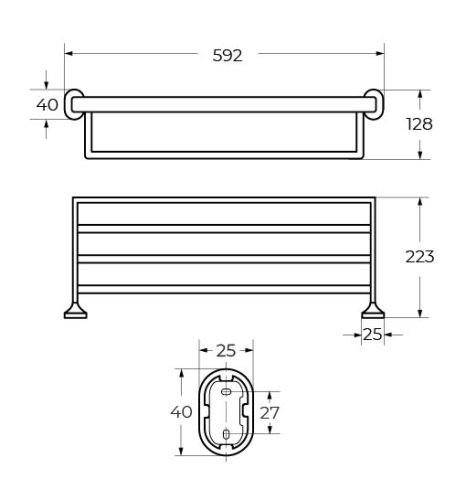 Полка в ванную комнату Art&Max OVALE AM-E-4022B - фото 2