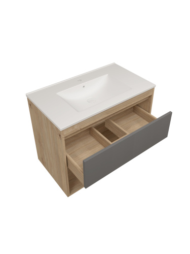 Фасад для тумбы под раковину Teymi Vitra T60415 77х2х23 цвет графит - фото 3