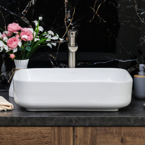 Раковина из сантехнического фарфора Melana 78109-805 51х40 накладная цвет белый без отверстий под смеситель - фото 4