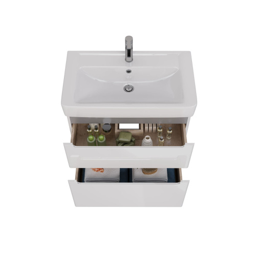 Тумба под раковину LeMark Buno LM04B80T 74х45х63 напольная/подвесная цвет белый/серый - фото 3