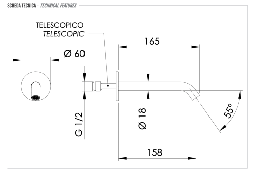 Излив Remer X Style Inox SS91X настенный - фото 2