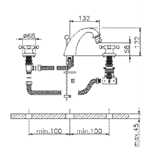 Смеситель Cisal Victorian VTT7301027 на биде бронза - фото 2