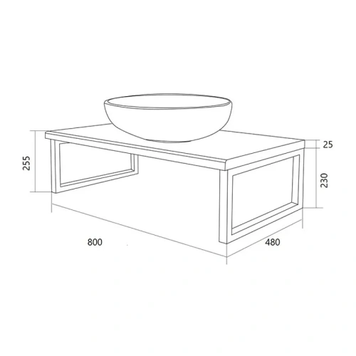 Столешница 1MarKa Grunge Loft У85833 80х48 накладная цвет дуб намибия - фото 5
