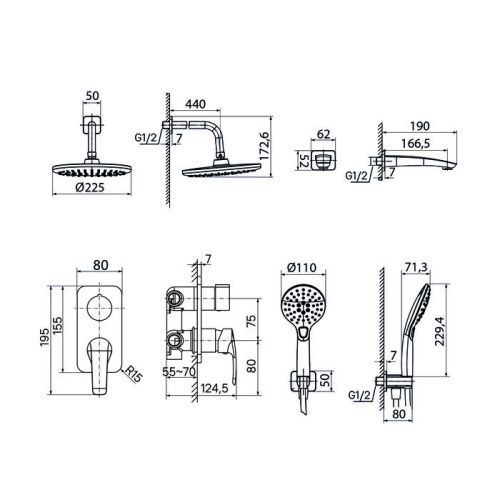 Душевая система IDDIS Ray RAYSB03i68 встраиваемая в стену - фото 3